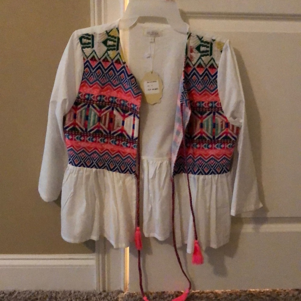 3/4 length sleeve embroidered jacket